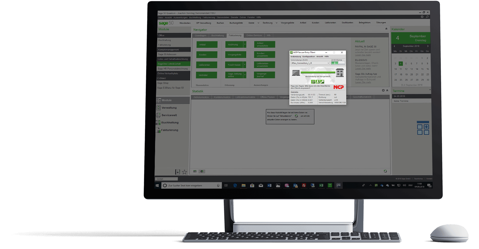 Mockup Sage 50 und NCP VPN Client